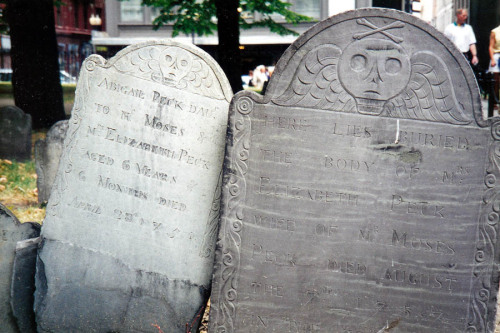 dancingbugs: From a series of photos of 18th-century gravestones from Boston and Bennington.