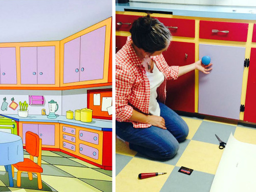 laughingsquid: Calgary Couple Remodels Their Real-Life Kitchen to Look Like the Cartoon Kitchen From