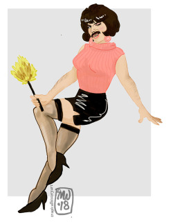 tragicalhistoryart:  freddie pin up a friend commissioned me to do :)