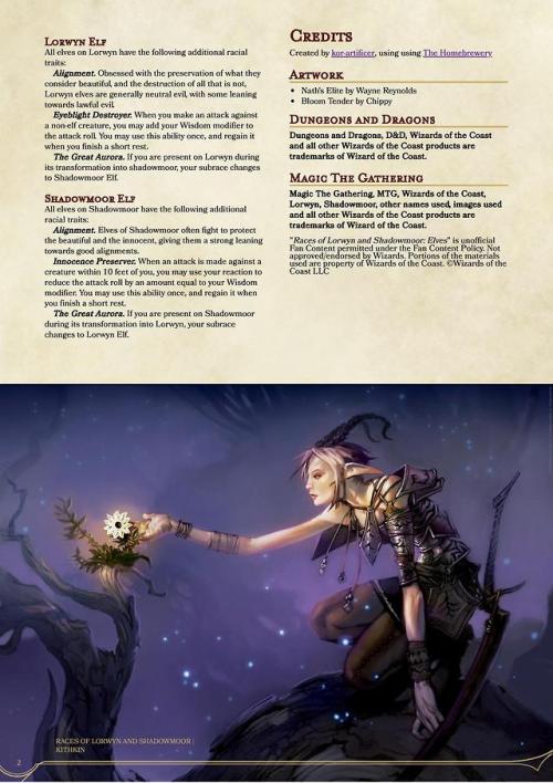 kor-artificer:Races of Lorwyn and Shadowmoor: Elves (Download)For my first player-race design from t