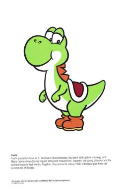 iheartnintendomucho:  You Won’t Believe Yoshi’s Real Name Blake Harris, author of Console Wars got his hands on a Nintendo Character Guide. Among the characters featured were Yoshi, whose full name is “T. Yoshisaur Munchakoopa.” Like an episode