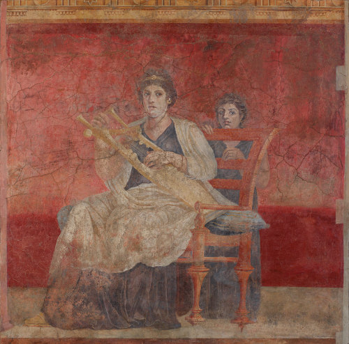 arjuna-vallabha: Woman with kithara. Wall painting from Room H of the Villa of P. Fannius Synistor a