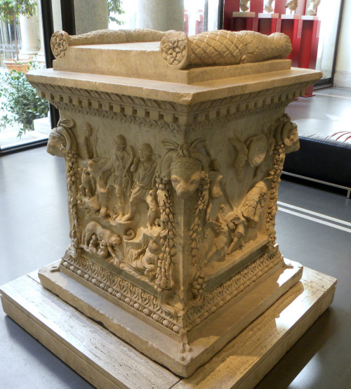 classicalmonuments: Gemini Altar (Altar of the twins) Ostia, Italy 0.84 x 0.84 m ,  1.10 m high