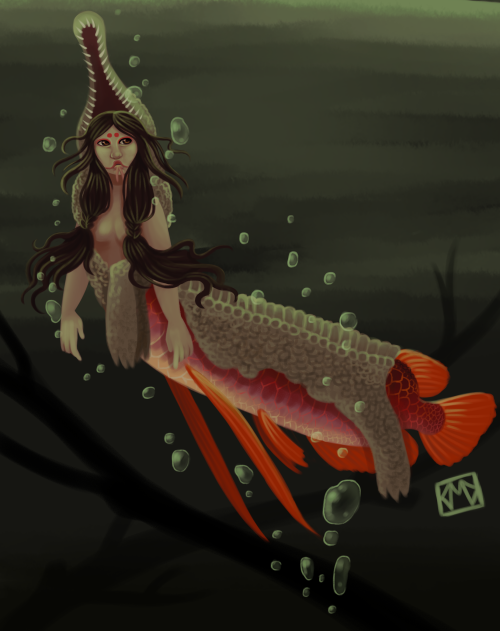 a red arowana mermaid for mermay, had a lot of fun doing research for this design