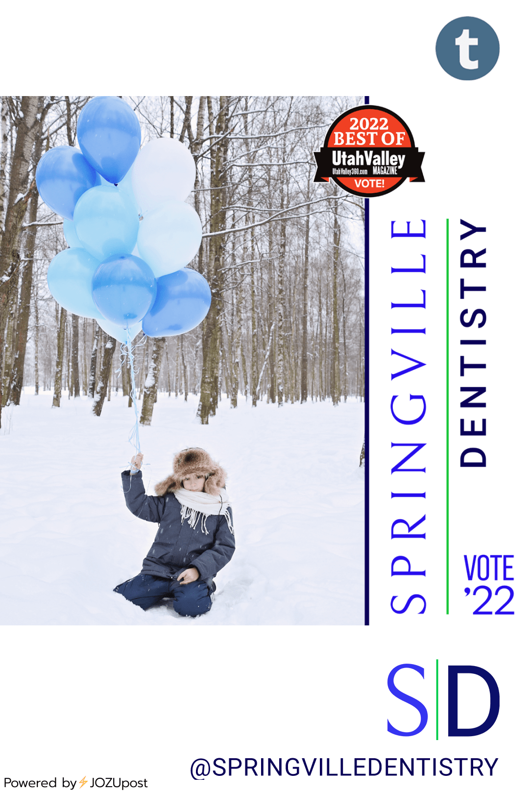 We’ve been nominated “Best Dentist” in the Utah Valley Magazine’s annual “best of” contest! Springville Dentistry has been the grateful recipient of this award for four years in a row and we’d be honored to have your vote again!
How to vote:
1) Go...