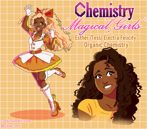 catsi:concept: team of magical girls who each study a different branch of chemistry at university an