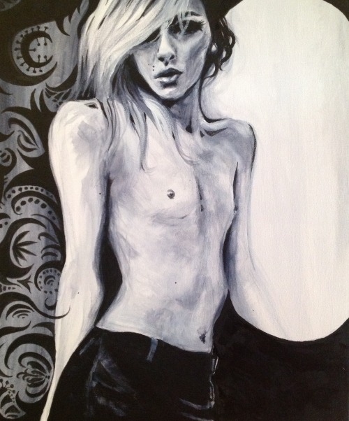 mandartania:  Andrej Pejic -acrylic on canvas. My precious muse 