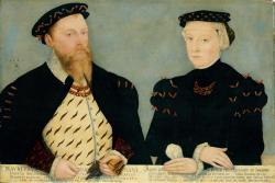 history-of-fashion:  1559 Lucas Cranach the Younger - Moritz and Agnes von Sachsen