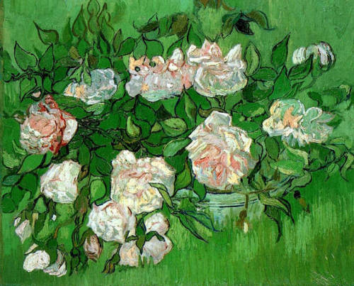 Vincent van Gogh “Pink Roses”, oil on canvas, 32.0 x 40.5 cm, June, 1890.Ny Carlsberg Gl