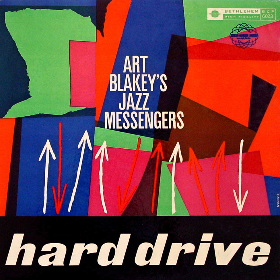 vinyl-artwork:  Art Blakey’s Jazz Messengers - Hard Drive, 1957. Cover by Tom Hannan.