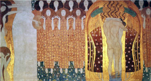 Paintings part of the &ldquo;Beethoven frieze&rdquo; by Gustav Klimt, 1902