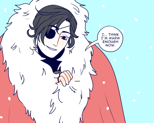 I really wanted to draw winter hualian in an oversized fur coat together