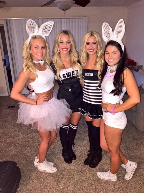 halloweenisforthesexy: Super hot cop &amp; robber and a couple of equally sexy bunny pals!