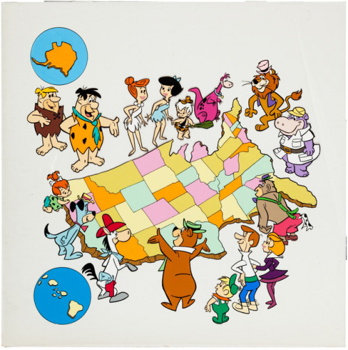 The Flintstones See the USA. Cover art for a 1978 Hanna-Barbera coloring book.