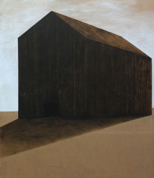 gregorkalus:Gregor Kalus140 “Barn” 90x104 [cm] (Oil on pressed Wood]