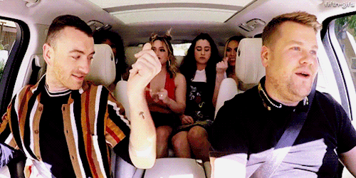 fifth-gifs:Carpool Karaoke w/ Sam Smith ft. Fifth Harmony