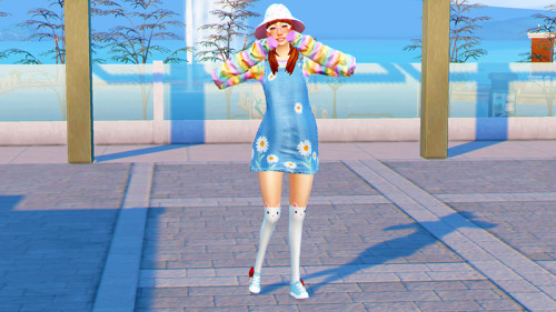 coliemoon4sims4:Outfit #1 Spring Lookbook! Trying something new! I hope you guys like! Hat by @alien