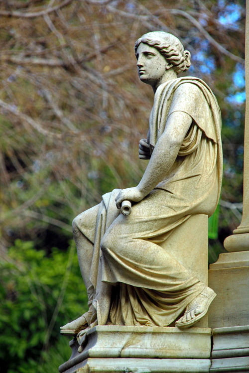 hellas-inhabitants: Zappeio. Athens. Greece. Partial view of the statue of John Varvaki a national b