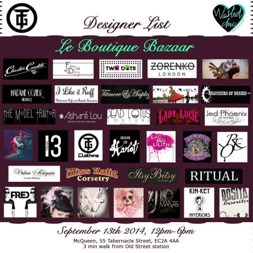 Le Boutique Bazaar is coming!  September 13th in London is this fantastic, one day, PopUp Event with