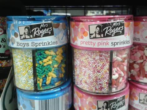 Gendered sprinkles, from a supermarket in New Zealand :/ ________________ All the poor colors that d