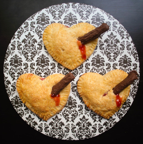 DIY Buffy the Vampire Staked Valentine’s Strawberry Heart Pies from The Sugared Nerd.How do yo