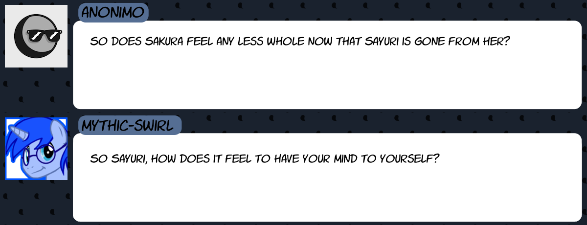 askthecookies: Sayuri: … okay, how does it even compare to me having my head to