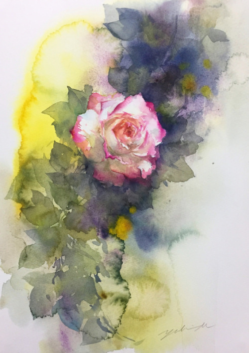 灯り (Light) Oct.29.2017 watercolor size:333*242mm (F4) paper:water ford white (細目・300g/m2)