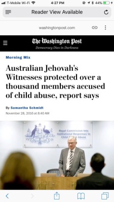 angelbabyspice: saints4satan:   Do me a favor and reblog this. Jehovah’s Witnesses are a high control cult most known for their door to door evangelicalism work. Recently, they have been outed for their backward “two witnesses” policy that allows