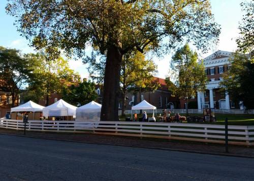 When I taking my walk in Old Salem this morning before the Cobblestone Market I noticed they were se