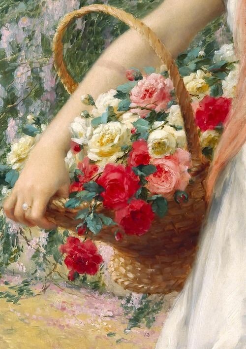 midnight-summerx:Emile Vernon, The Flower Girl (detail)