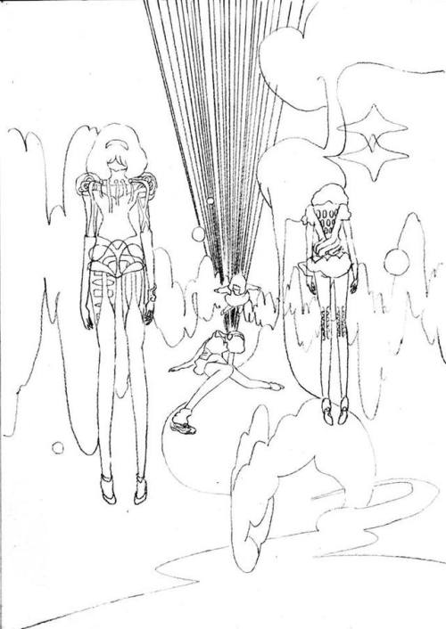 APOCRYPHA! A collection of Yunico Uchiyama’s original line art for assorted pages from PARANOIA GIRL