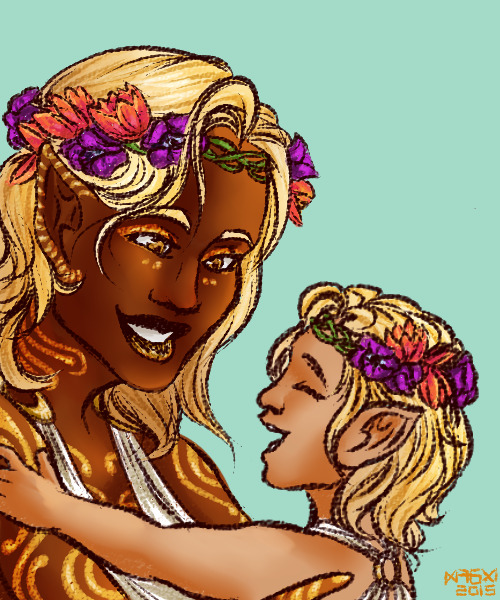 vampalaurels: glorfindeliciouss asked for Elenwe and Idril with crowns of tulips!these are coming sl