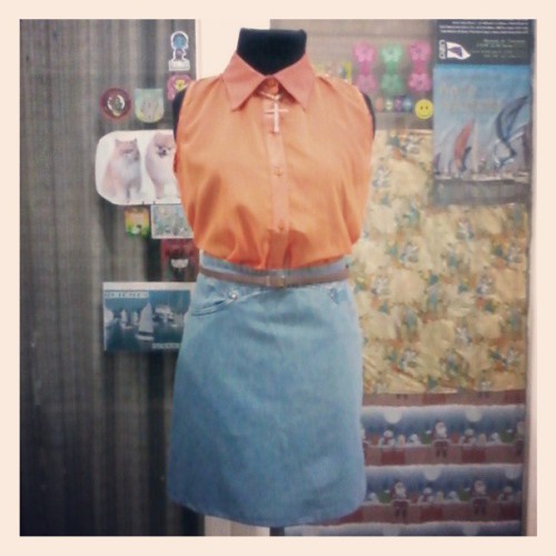 Naranja on fire. #Jean #Vintage #Cross #Orange #Shop