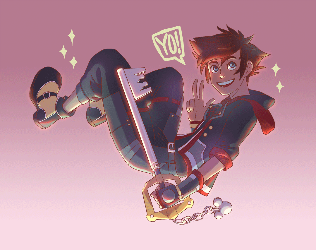 f0oli:  Collab with the wonderful princecanary! He sketched out this cute Sora and