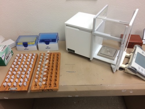 Neutron Activation Analysis sample preparation, including preparing analytical controls and sealing 