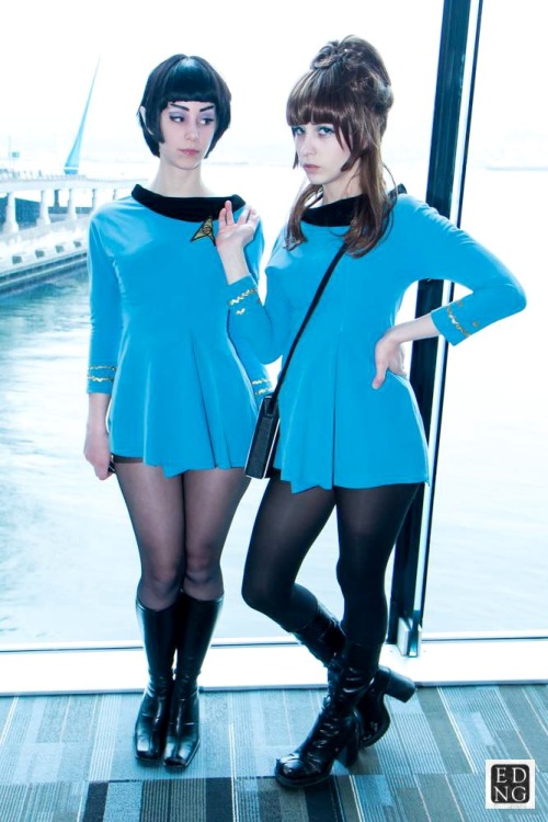 Some shots from our photoshoot at Fan Expo Vancouver 2014~ Myself as Femme Kirk, marimo-girl as Femm