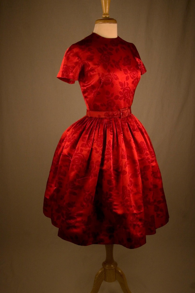 ephemeral-elegance:  Rose Printed Dress, ca. 1950s Purchased from That Shop, Chicago