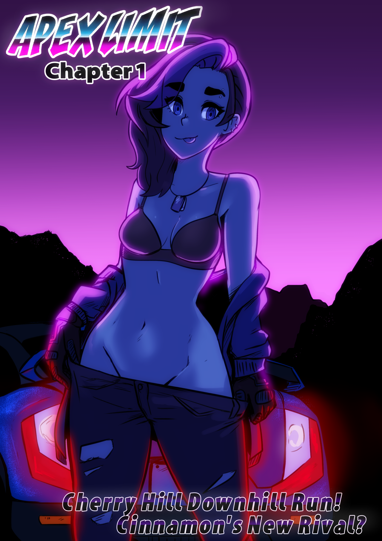 I have big news! ✨✨✨Apex Limit is now available on my Patreon! Experience the strangely homoerotic world of street racing with my comic! Witness the drama of a bunch of goofy lesbians as they drift their way into friendships and love… Watch