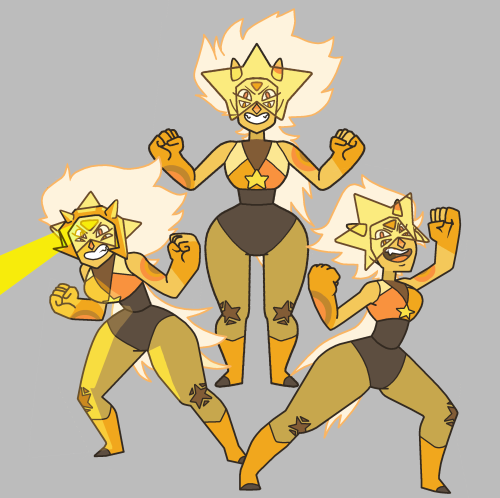 deergodd:Jasper and Peridot fusion, Tiger Eye!! Her weapon is a head laser cannon! With it she can disintegrate everything.