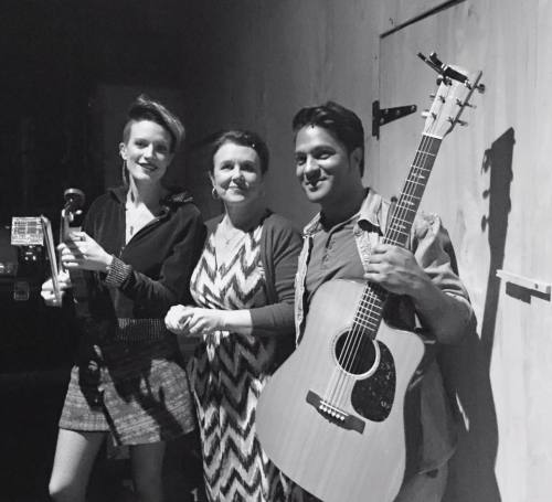 Ruth (Reza), Sandra (Baruska) and Tully (Emcee) before going on stage for this afternoon&rsquo;s