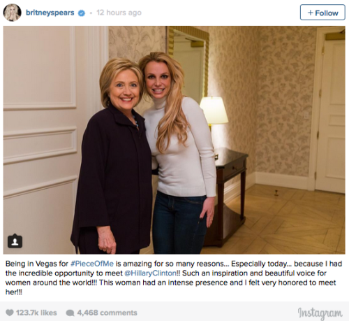Britney Spears meets Hillary Clinton &ndash; see more of the adorable moment here!