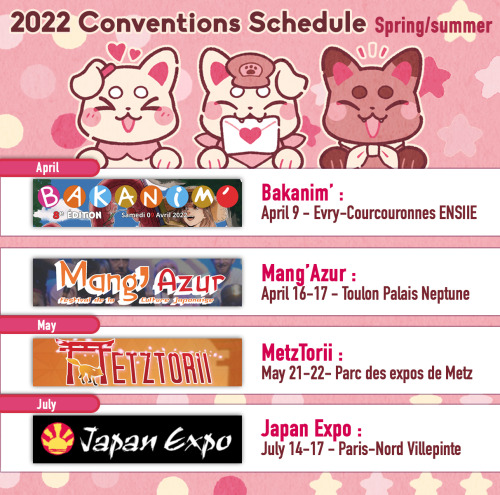 Here’s my schedule for this upcoming con season! 