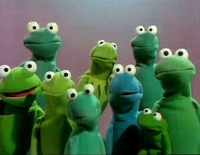 jimhenson-themuppetmaster:  Kermit and his frog friends. 