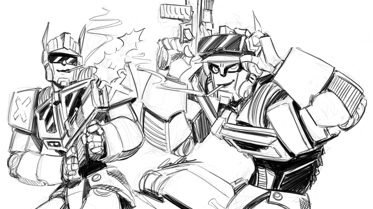 rinpin:I was able to squeeze in some TFA Optimus doodles. You’re bounty bot is