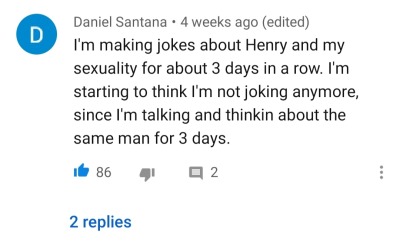 holymatters:The absolutely funniest thing on the internet is these comments from heterosexual men under the “Henry Cavill reads thirst tweets” video 