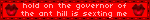 hold on the governor of the ant hill is sexting me