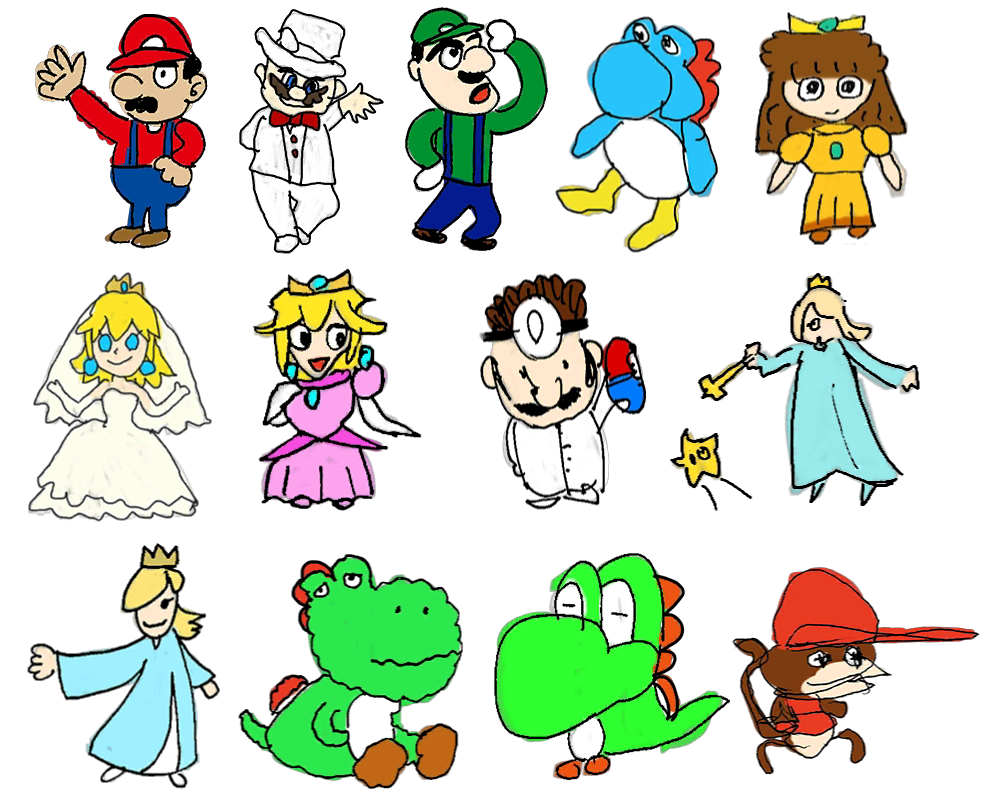 Supper Mario Broth All Mariorelated drawings from the