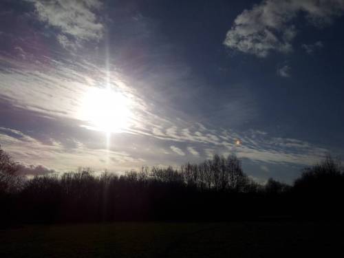 Another #backlight Photo With A #fishbone #cloud In #Technologiepark #Dortmund 28.1.16 #latergram #winter