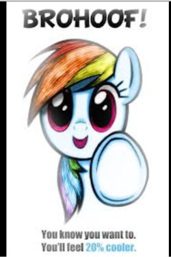 dat-drunk-pone:  mlp-picturesaremagic:  I wanna see how many people actually brohoof their screen &gt;:} ~SAW  