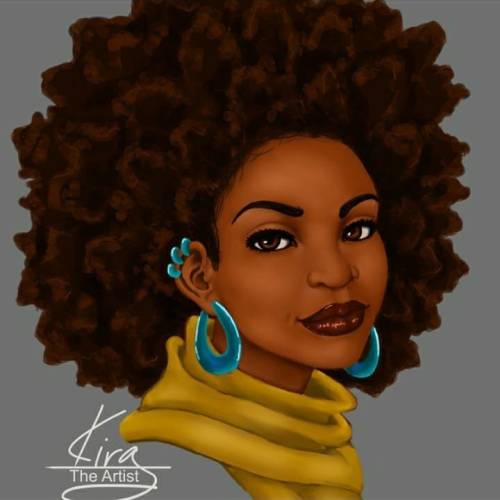 Fro and Yellow Scarf#digitalart #digitalpainting #blackcreator #characterart #instarthub #instaart